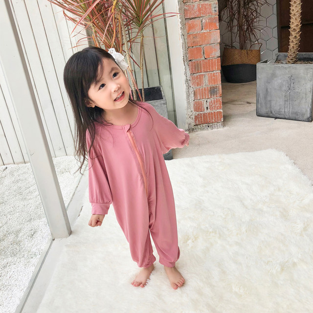 Custom Boys and Girls Home Clothing Children's Clothing One Piece Infant Long Sleeve Pajamas Baby Spring and Autumn Modal Sleeping Bag