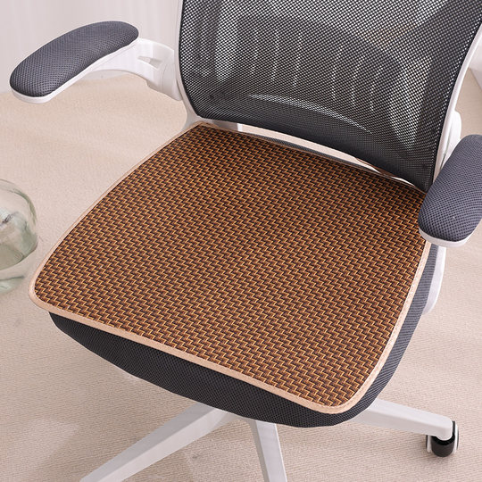 藤席马蹄形坐垫夏季餐椅垫夏天办公室椅子透气学生藤编座垫