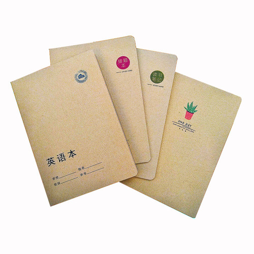 A5牛皮读书笔本16K牛皮纸 缝线本车线本阅读摘抄本英语单行作文本 - 图3