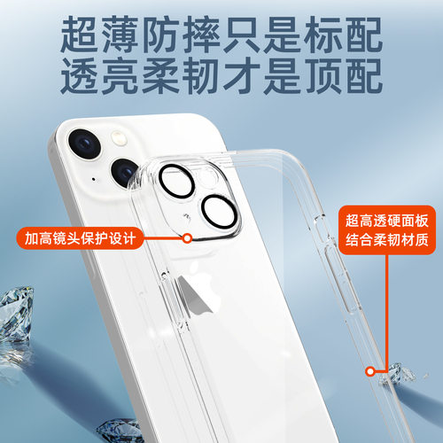 适用IPhone17 17AIR 16E 15PROMAX 苹果13全包镜头膜防摔套XSMAX 12 XR X 7PLUS 14pro苹果14PLUS透明手机壳 - 图2
