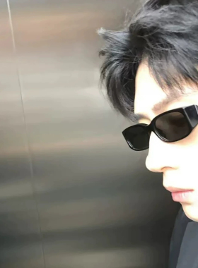 井柏然同款老钱风猫眼方形墨镜