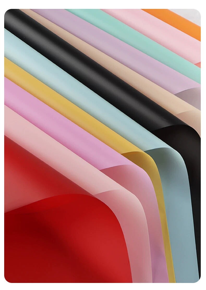 鲜花包装纸材料情人节韩式防水花艺花束包装雾面纸纸花店纯色韩素