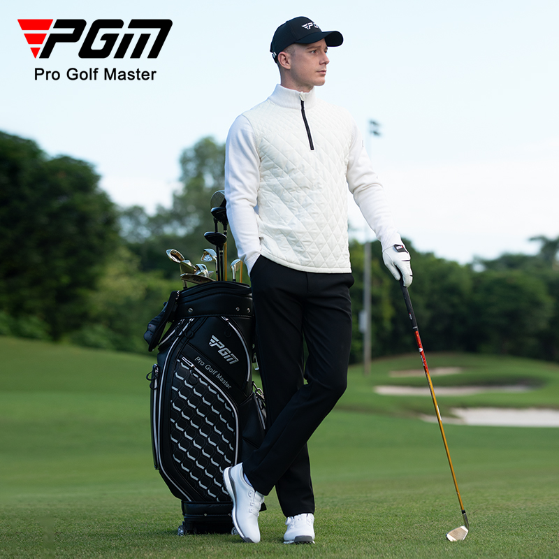 PGM高尔夫服装男装衣服加厚棉服外套上衣秋冬季羊毛衫毛衣长袖t恤 - 图2