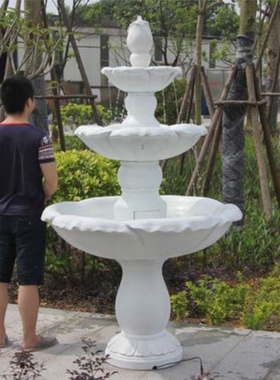 欧式风婚庆影楼道具别墅鱼池假山