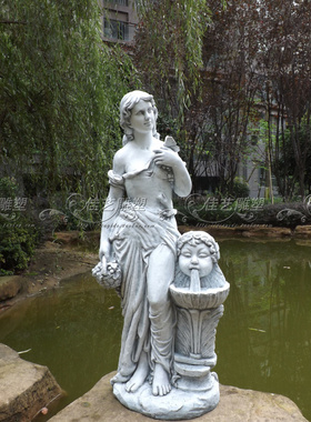 欧式玻璃钢人物雕像摆件装饰品