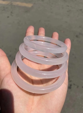 纯天然荔枝冻玉髓手镯透白色玛瑙手环8m复古圆条圈口齐全女促销