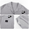 Waffle pure cotton pajamas for couples, one man and one woman, spring and autumn long-sleeved cartoon panda home clothes set, winter