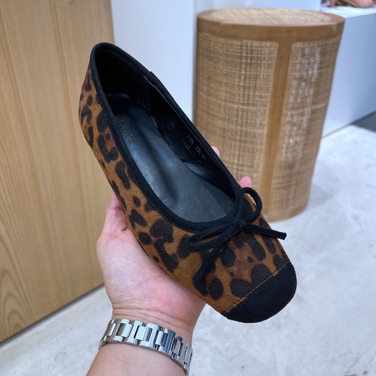 现韩国东大门女鞋2022春夏chic复古小圆方头蝴蝶结豹纹平底小单鞋,淘宝优惠券,粉丝福利购,淘宝优惠卷