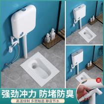 TAYEXIN Tao Yue New 580 squatting toilet Home Inclined Flush Type Widening Squat Pit With Water Tank Suit Squat Toilet