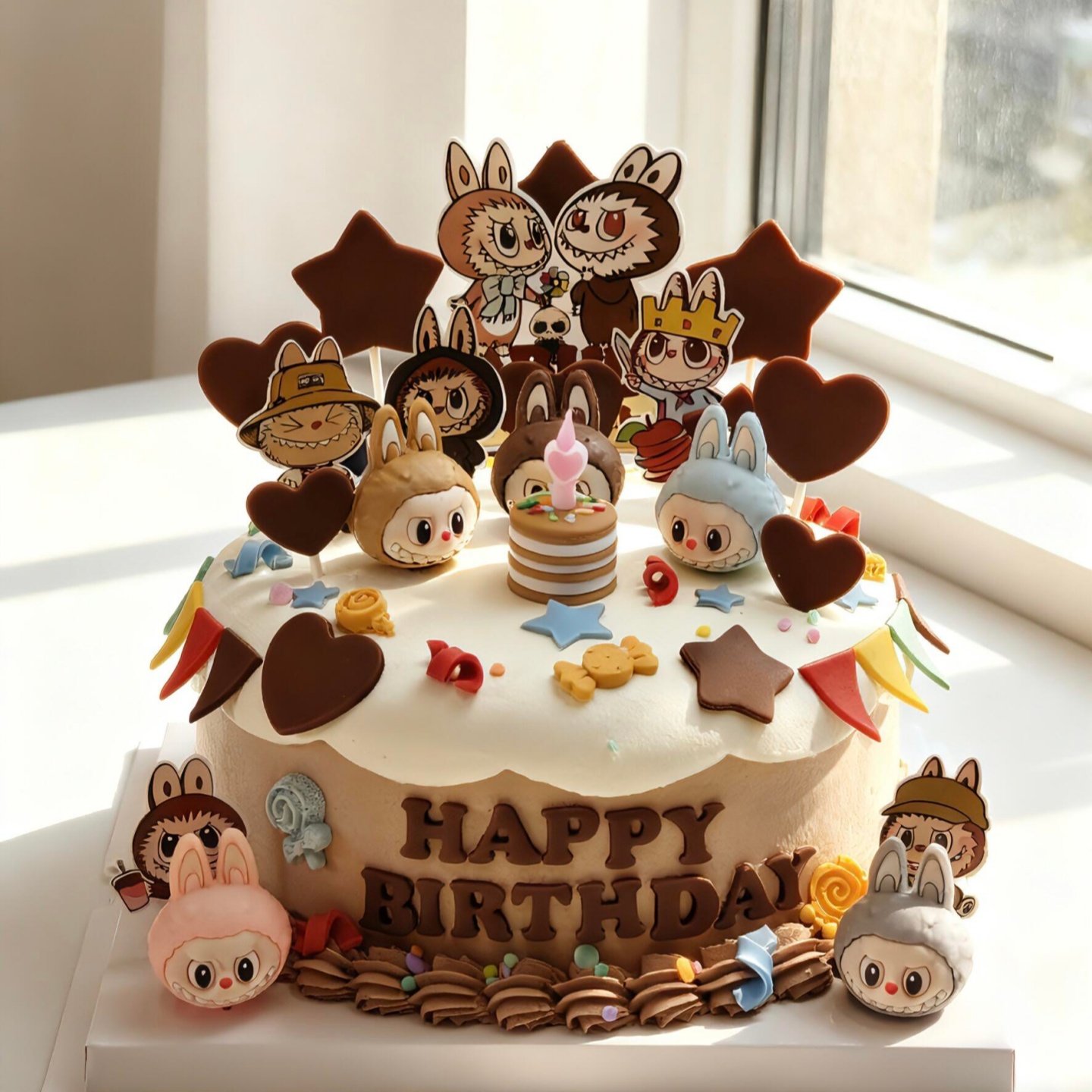 网红卡通拉布布蛋糕装饰摆件可爱labubu男孩女孩生日派对烘焙装扮,淘宝优惠券,粉丝福利购,淘宝优惠卷