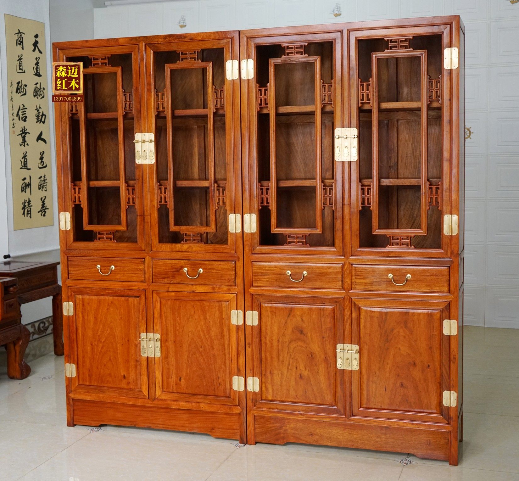 缅甸花梨红木书柜加厚独板实木书柜红木家具大果紫檀花梨木,淘宝优惠券,粉丝福利购,淘宝优惠卷