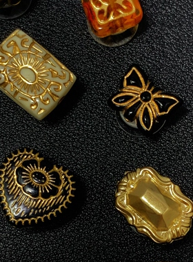 一套14颗洞洞鞋金色天使宝石鞋花 适配Crocs鞋装饰品DIY趣味配件