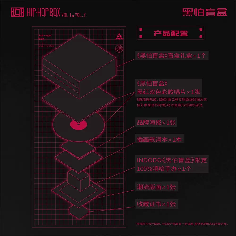 现货正版黑怕盲盒&INDODO限量彩胶礼盒LP+潮玩手办王以太万妮达-图1