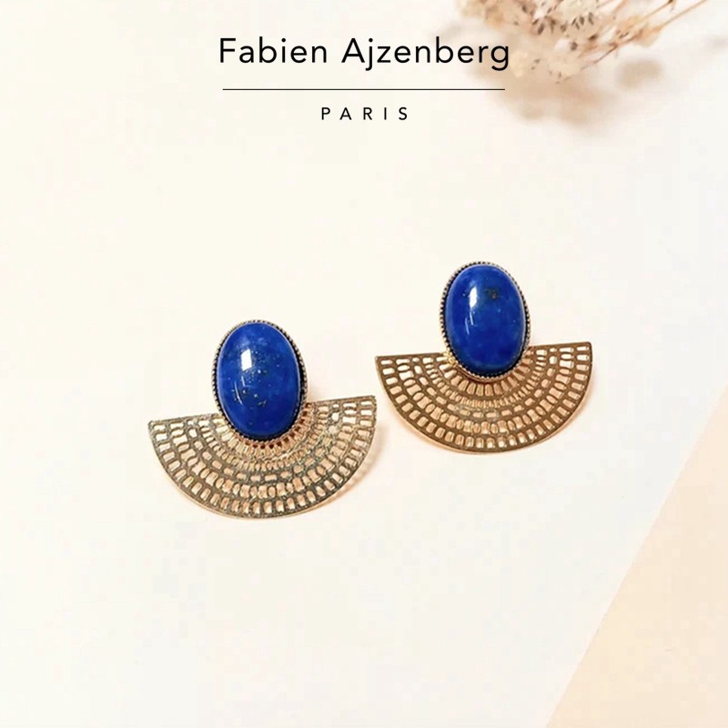 巴黎Fabien Ajzenberg代购Azteque镂空扇形白母贝天然石气质耳钉,淘宝优惠券,粉丝福利购,淘宝优惠卷