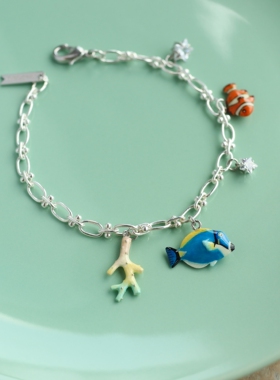 小众设计师yuniqueBACKYARD海洋世界小丑鱼珊瑚星星尼莫多莉手链