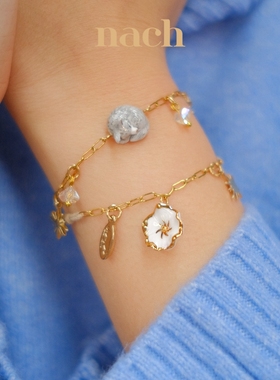 【官方授权】NACH娜趣25秋冬限量北极熊企鹅狐狸野兔白花珠珠手链