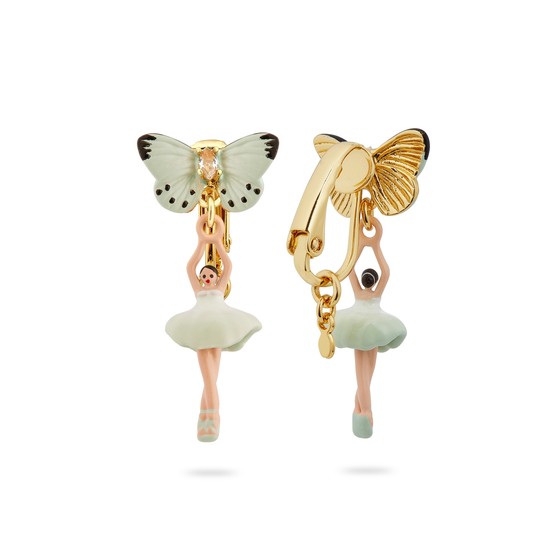 French genuine purchasing agent les nereides24 spring and summer mini ballerina girl gradient butterfly diamond earring clip