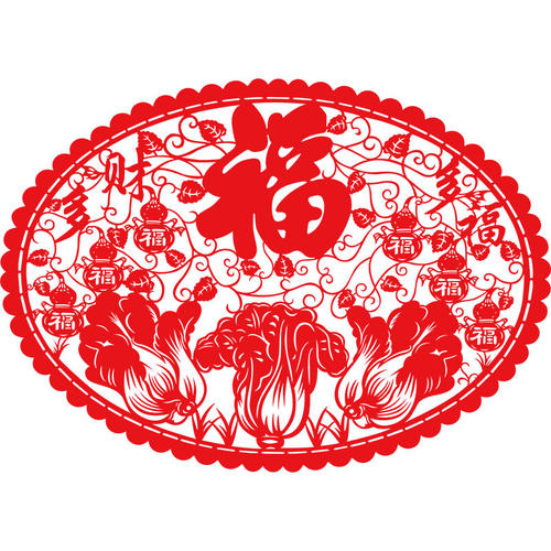 福字窗花剪纸春节富贵葫芦鱼新年镂空植绒布玻璃窗贴龙剪纸贴纸福 - 图2
