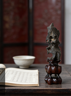 天然奇石配高档木底座太湖石玛瑙灵璧石文房雅器清供摆件手把件