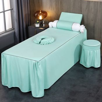 Beauty bed cover single piece single bed cover beauty salon massage bed physiotherapy bed shampoo sheet cover with elastic ສາມາດປັບແຕ່ງໄດ້