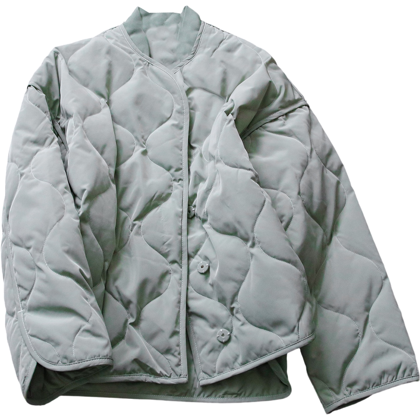 纯色宽松版型绗缝立领休闲夹克外套2025冬季新款长袖羽绒服女B684 - 图3