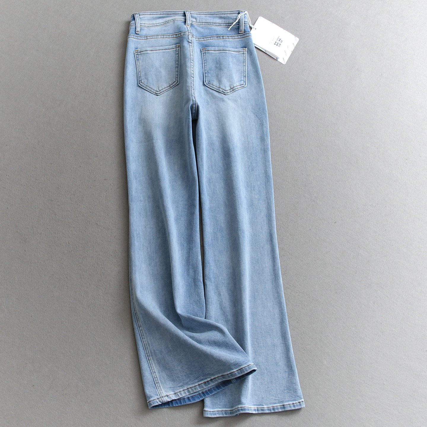 纯色水洗磨白高腰显瘦四面弹不贴腿微喇裤阔腿裤百搭女牛仔裤Q774,淘宝优惠券,粉丝福利购,淘宝优惠卷