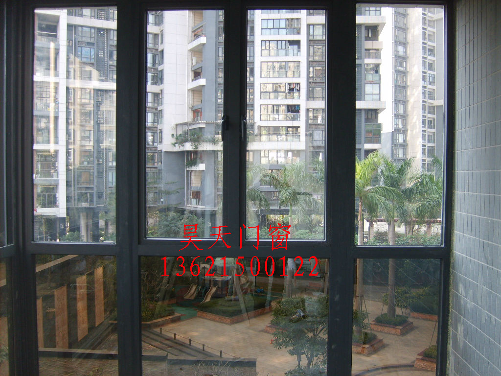 常州价格透明无杂费深绿铝合金门窗隔音窗双层中空玻璃封阳台江阴-图0