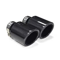 Automotive Exhaust Pipe Tailpipe Rear Larynx Bright Black No-Cut Diagonal Carbon Fiber Tailpipe Suitable for BMW Audi Toyota Sharp Spirit