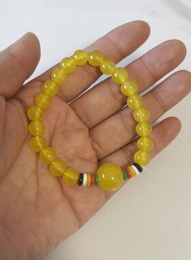 仿玛瑙玉髓手链黄玉髓手串饰品
