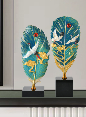 新中式仙鹤松鹤延年酒柜摆件