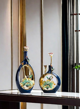 陶瓷花瓶祝福新中式中古风客厅