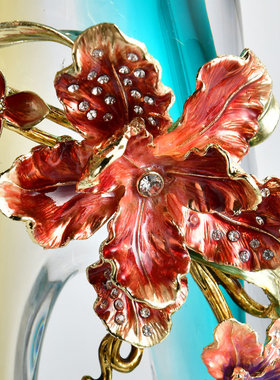 珐琅彩花瓶轻奢桌面摆件