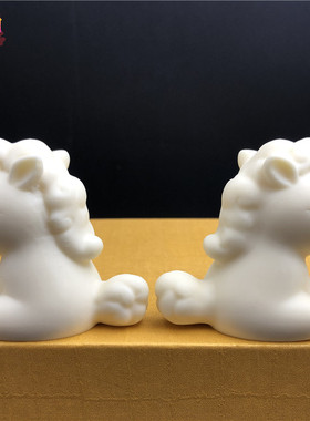 象牙果独角兽手把件白马汽车摆件动物玩偶送儿童礼物工艺饰品
