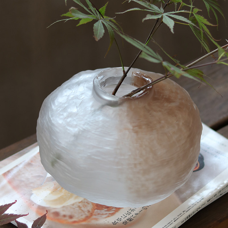 简约创意玻璃花瓶琉璃纹理设计家居客厅电器柜茶几插花装饰摆件,淘宝优惠券,粉丝福利购,淘宝优惠卷