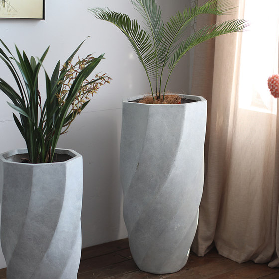 Magnesium clay artistic shape flower pot large diameter floor-standing flower pot