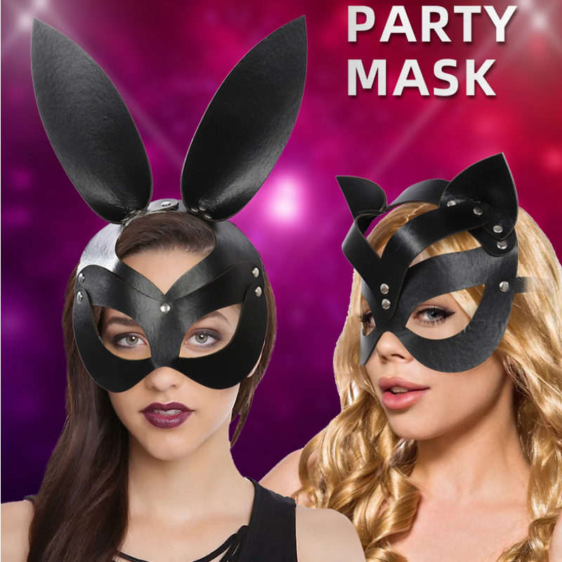 cos黑猫女郎面具1.6米皮鞭子道具玩具马鞭兔女郎假面表演装备武器 - 图0