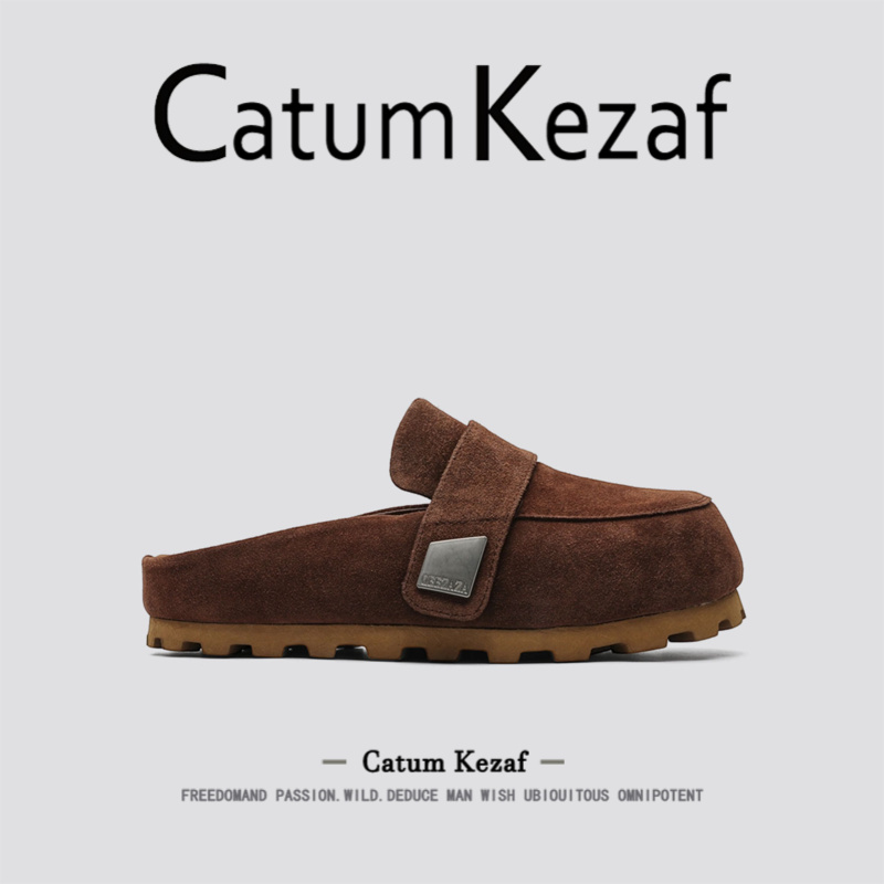美国CatumKezaf老钱风厚底勃肯鞋女2025新款秋季一脚蹬穆勒乐福鞋 - 图1