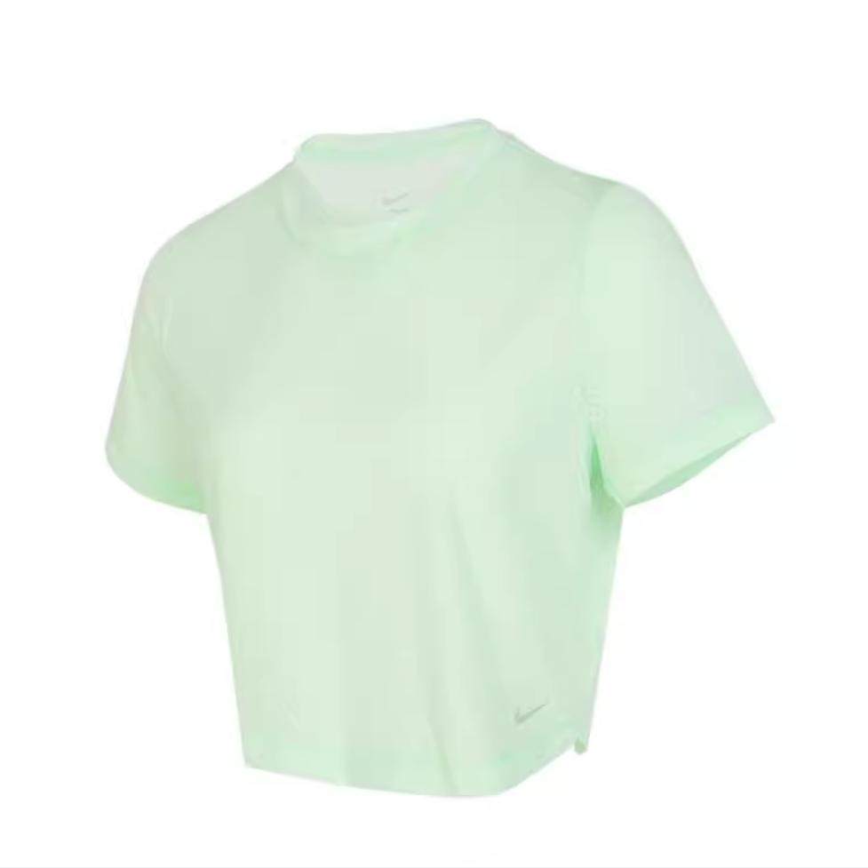 耐克DRI-FIT女子新速干短袖上衣夏网眼布透气短款T恤FN4118-376,淘宝优惠券,粉丝福利购,淘宝优惠卷