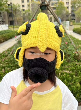 毛线帽男女秋冬搞怪帽纯手工