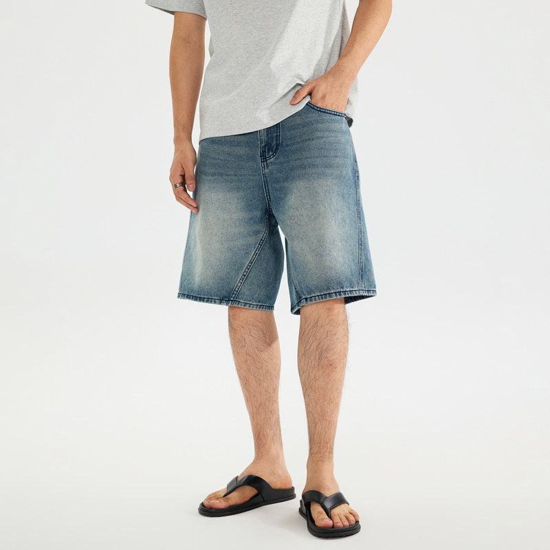 2025夏季新款加肥加大胖子简约宽松直筒肥佬大码五分牛仔短裤男,淘宝优惠券,粉丝福利购,淘宝优惠卷