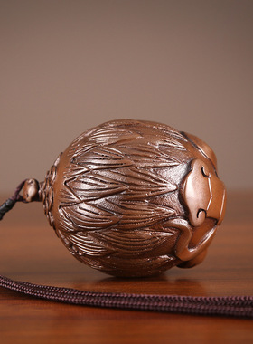 紫铜小狮子挂件家居工艺品摆件事事如意铜迷你手把玩件