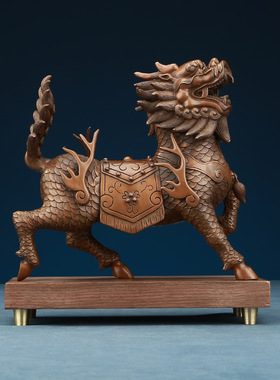 紫铜麒麟摆件工艺品商务办公装饰摆设家居饰品开业礼品摆件