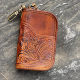 Genuine leather handmade key bag waist hanging large capacity multi-function