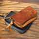 Genuine leather handmade key bag waist hanging large capacity multi-function