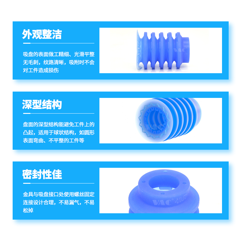 ZP3P-T20/25/35/50JT5SF风琴型吸盘蓝色薄膜包装开袋2.5段/5.5段 - 图2