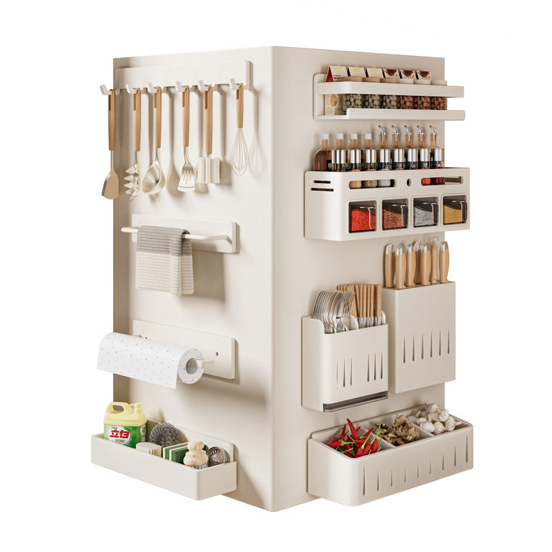 Magnetic soft cloth magnetic storage rack patch kitchen wall flat replacement hole board enamel board punch-free storage set