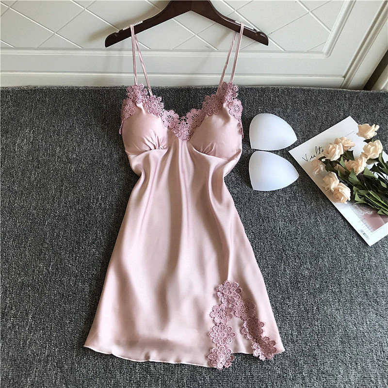 吊带夏季冰丝纯色火辣私房性感睡裙 热妒睡裙