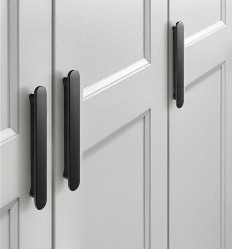 抽屉拉手定制衣柜门银色拉丝金色黑色64孔距96孔距橱柜玻璃门把手 - 图1