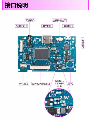 Записная книжка DIY5VHDMI Ультра -тиное аудиоприводная плата автомобиль ЖК -дисплей модифицированный компьютерный суб -экранный расширение