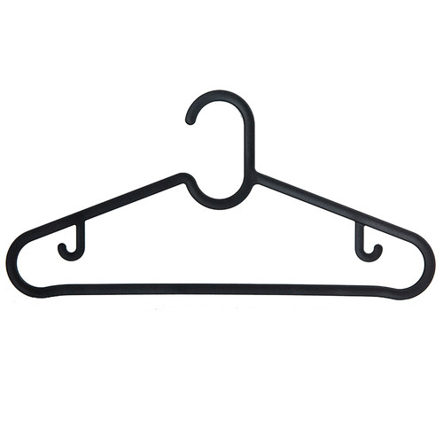 家用无痕简约塑料衣架裤子衣撑加厚宽肩收纳晾晒黑色衣服挂架阳台 - 图3